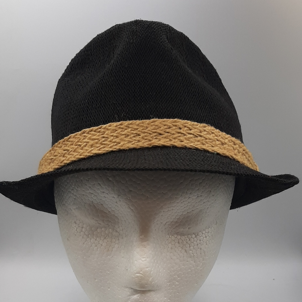 Dockers Fedora Hat Men's L/XL Black Cap Hat Braided Band Beach Hat